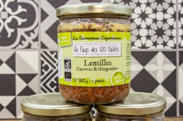 Lentilles, carottes & gingembre - La Naucelloise - Bio - 380gr