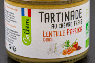 Tartinade au chèvre frais Lentille corail, paprika Bio (90gr) - So Chèvre